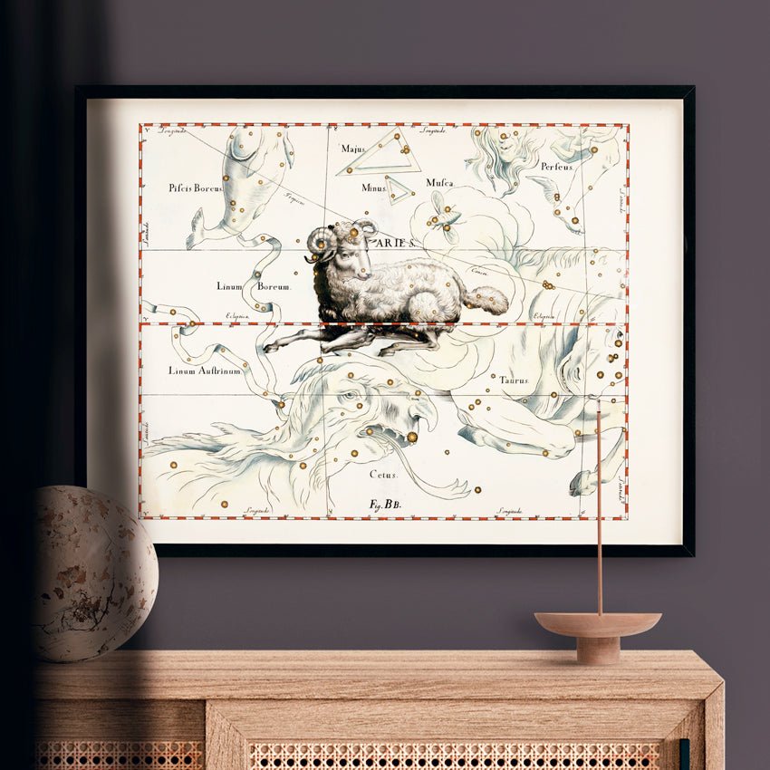 Affiche d'art zodiaque Bélier - Johannes Hevelius - Les vilaines curiosités
