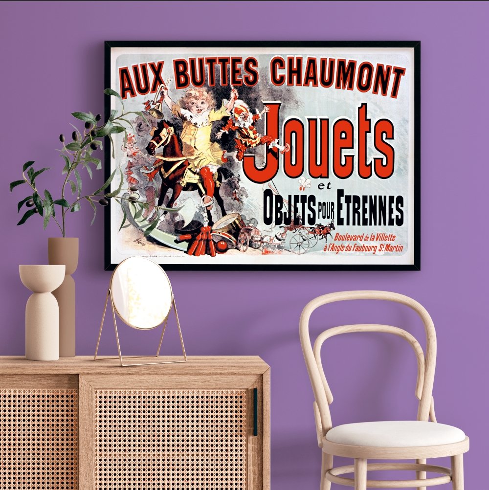 Affiche d'art Aux Buttes Chaumont Jouets et Objets pour Etrennes - Jules Cheret - Les vilaines curiosités