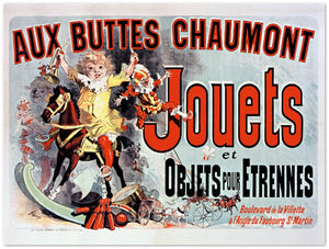 Affiche d'art Aux Buttes Chaumont Jouets et Objets pour Etrennes - Jules Cheret - Les vilaines curiosités