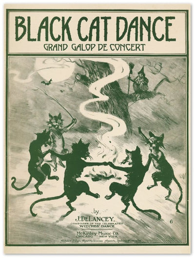 Affiche d'art Black Cat Dance