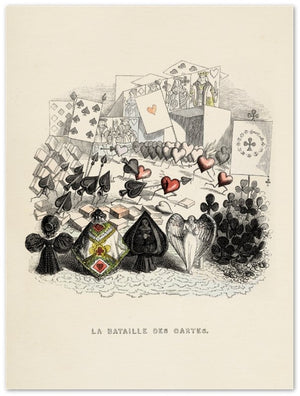 Affiche d'art La bataille des cartes - Jean-Jacques Grandville - Les vilaines curiosités