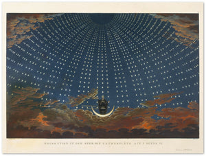 Ouvrir l&#39;image dans le diaporama, Affiche d&#39;art La salle des étoiles du palais de la reine de la nuit (la flûte enchantée) - Karl Friedrich Schinkel - Les vilaines curiosités
