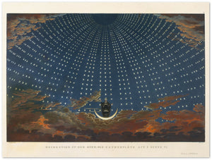 Affiche d'art La salle des étoiles du palais de la reine de la nuit (la flûte enchantée) - Karl Friedrich Schinkel - Les vilaines curiosités