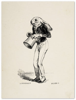 Affiche d'art Pauvre lièvre - Jean-Jacques Grandville - Les vilaines curiosités