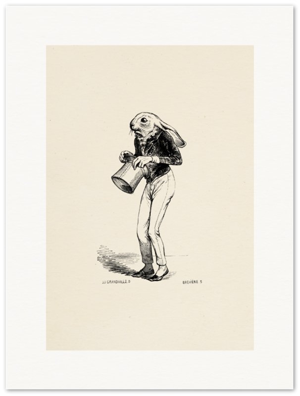 Affiche d'art Pauvre lièvre - Jean-Jacques Grandville - Les vilaines curiosités