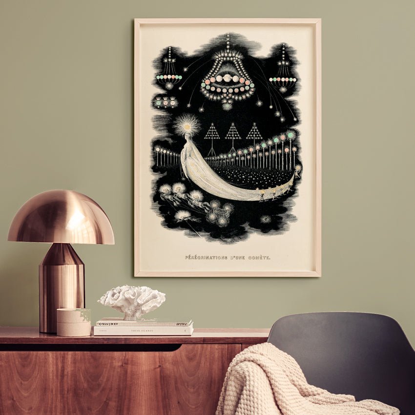 Affiche d'art Pérégrinations d'une comète - Jean-Jacques Grandville - Les vilaines curiosités