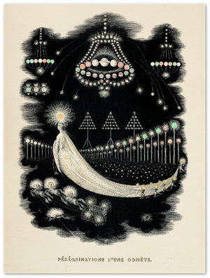 Affiche d'art Pérégrinations d'une comète - Jean-Jacques Grandville - Les vilaines curiosités