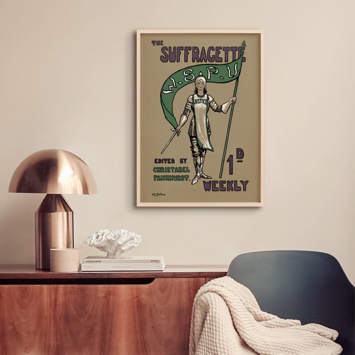 Affiche d'art The Suffragette - Hilda Dallas - Les vilaines curiosités
