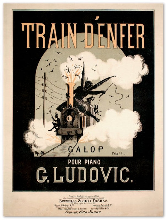 Affiche d'art Train d'Enfer - Illustrateur inconnu - Les vilaines curiosités