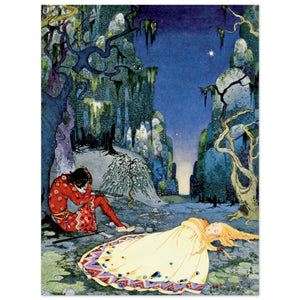 Affiche d'art "Violette & Ourson", issue du conte de fée de la Comtesse de Ségur - Virginia Frances Sterrett - Les vilaines curiosités
