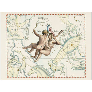 Affiche d'art zodiaque Gémeaux - Johannes Hevelius - Les vilaines curiosités