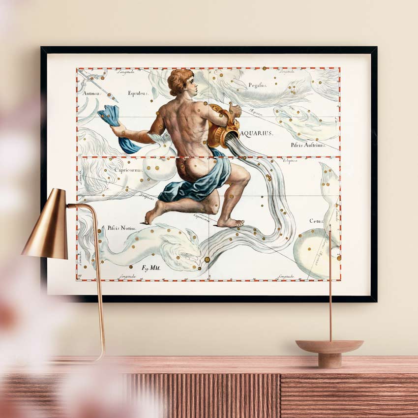 Affiche d'art zodiaque Verseau - Johannes Hevelius - Les vilaines curiosités